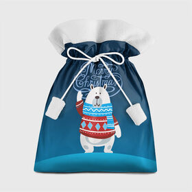 Подарочный 3D мешок с принтом Merry Christmas в Санкт-Петербурге, 100% полиэстер | Размер: 29*39 см | Тематика изображения на принте: 