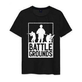 Мужская футболка хлопок с принтом Battlefield в Санкт-Петербурге, 100% хлопок | прямой крой, круглый вырез горловины, длина до линии бедер, слегка спущенное плечо. | 