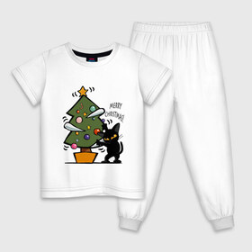 Детская пижама хлопок с принтом Merry Christmas в Санкт-Петербурге, 100% хлопок |  брюки и футболка прямого кроя, без карманов, на брюках мягкая резинка на поясе и по низу штанин
 | Тематика изображения на принте: 2019 | дед мороз | дом | елка | желание | животные | зима | кабан | милый | мороз | настроение | новый год | пеппа | подарок | позитив | поросенок | праздник | радость | рождество | санта клаус | свинка