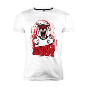 Мужская футболка премиум с принтом Eskimo Callboy - Polar Bear в Санкт-Петербурге, 92% хлопок, 8% лайкра | приталенный силуэт, круглый вырез ворота, длина до линии бедра, короткий рукав | eskimo callboy | merch | metal | polar bear | rock | мерч | металл | полярный медведь | пхк | рок | эскимо коллбой
