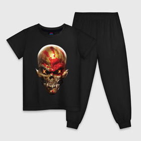 Детская пижама хлопок с принтом Five Finger Death Punch в Санкт-Петербурге, 100% хлопок |  брюки и футболка прямого кроя, без карманов, на брюках мягкая резинка на поясе и по низу штанин
 | 5fdp | ffdp | five finger death punch | got your six | groove metal | metal | rock | skull | грув метал | рок