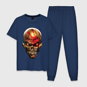 Мужская пижама хлопок с принтом Five Finger Death Punch в Санкт-Петербурге, 100% хлопок | брюки и футболка прямого кроя, без карманов, на брюках мягкая резинка на поясе и по низу штанин
 | 5fdp | ffdp | five finger death punch | got your six | groove metal | metal | rock | skull | грув метал | рок