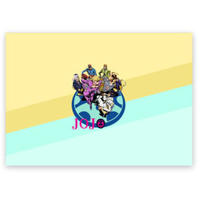 Поздравительная открытка с принтом JOJO в Санкт-Петербурге, 100% бумага | плотность бумаги 280 г/м2, матовая, на обратной стороне линовка и место для марки
 | adventure | anime | bizzare | jo jo | jojo | logo | manga | аниме | араки | ахегао | джо | джо джо | джоджо | жижа | жожа | жожо | йойо | лого | манга | мульт | мультфильм | отаку | сериал | символ | хирохико | юри | яой
