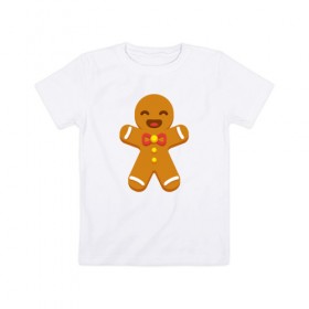 Детская футболка хлопок с принтом Печенька в Санкт-Петербурге, 100% хлопок | круглый вырез горловины, полуприлегающий силуэт, длина до линии бедер | Тематика изображения на принте: 