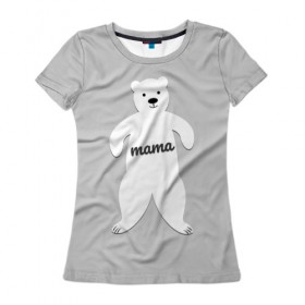 Женская футболка 3D с принтом Mama Bear в Санкт-Петербурге, 100% полиэфир ( синтетическое хлопкоподобное полотно) | прямой крой, круглый вырез горловины, длина до линии бедер | 2019 | family look | merry christmas | new year | год свиньи | зима | новый год | праздник | рождество | фэмили лук