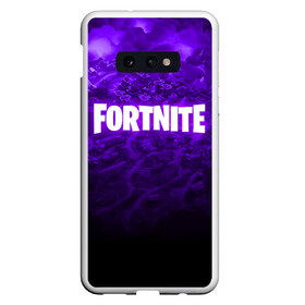 Чехол для Samsung S10E с принтом FORTNITE в Санкт-Петербурге, Силикон | Область печати: задняя сторона чехла, без боковых панелей | 2019 | armor | armour | cybersport | esport | fortnite | game | llama | logo | броня | игра | киберспорт | лама | симулятор строительства | строительство | фиолетовый | фирменные цвета | фортнайт