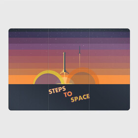 Магнитный плакат 3Х2 с принтом STEPS TO SPACE в Санкт-Петербурге, Полимерный материал с магнитным слоем | 6 деталей размером 9*9 см | elon musk | falcon 9 | spacex | илон маск | ступень ракеты