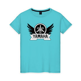 Женская футболка хлопок с принтом Yamaha v-max в Санкт-Петербурге, 100% хлопок | прямой крой, круглый вырез горловины, длина до линии бедер, слегка спущенное плечо | v max | yamaha | мотоспорт | мотоцикл | чоппер | ямаха