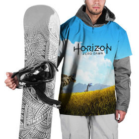 Накидка на куртку 3D с принтом Horizon Zero Dawn в Санкт-Петербурге, 100% полиэстер |  | aloy | game | horizon zero dawn | hunter | machine | mecha | robot | snow | spear | the frozen wilds | weapon | игры | постапокалипсис | роботы | фентези | элой