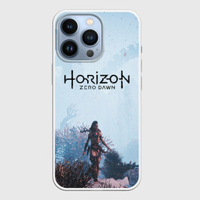 Чехол для iPhone 13 Pro с принтом Horizon Zero Dawn в Санкт-Петербурге,  |  | Тематика изображения на принте: aloy | game | horizon zero dawn | hunter | machine | mecha | robot | snow | spear | the frozen wilds | weapon | игры | постапокалипсис | роботы | фентези | элой