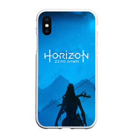 Чехол для iPhone XS Max матовый с принтом HORIZON ZERO DAWN в Санкт-Петербурге, Силикон | Область печати: задняя сторона чехла, без боковых панелей | Тематика изображения на принте: aloy | game | horizon zero dawn | hunter | machine | mecha | robot | snow | spear | the frozen wilds | weapon | игры | постапокалипсис | роботы | фентези | элой