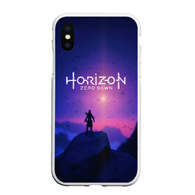 Чехол для iPhone XS Max матовый с принтом HORIZON ZERO DAWN в Санкт-Петербурге, Силикон | Область печати: задняя сторона чехла, без боковых панелей | Тематика изображения на принте: aloy | game | horizon zero dawn | hunter | machine | mecha | robot | snow | spear | the frozen wilds | weapon | игры | постапокалипсис | роботы | фентези | элой