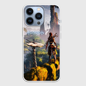 Чехол для iPhone 13 Pro с принтом HORIZON ZERO DAWN в Санкт-Петербурге,  |  | Тематика изображения на принте: aloy | game | horizon zero dawn | hunter | machine | mecha | robot | snow | spear | the frozen wilds | weapon | игры | постапокалипсис | роботы | фентези | элой