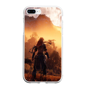 Чехол для iPhone 7Plus/8 Plus матовый с принтом HORIZON ZERO DAWN в Санкт-Петербурге, Силикон | Область печати: задняя сторона чехла, без боковых панелей | aloy | game | horizon zero dawn | hunter | machine | mecha | robot | snow | spear | the frozen wilds | weapon | игры | постапокалипсис | роботы | фентези | элой