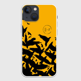 Чехол для iPhone 13 mini с принтом TWENTY ONE PILOTS | 21 PILOTS | TOP в Санкт-Петербурге,  |  | 21 pilots | 21p | crow | logo | music | rock | top | trench | twenty one pilots | вороны | группа | лого | музыка | рок