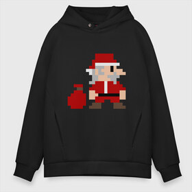 Мужское худи Oversize хлопок с принтом Pixel Santa в Санкт-Петербурге, френч-терри — 70% хлопок, 30% полиэстер. Мягкий теплый начес внутри —100% хлопок | боковые карманы, эластичные манжеты и нижняя кромка, капюшон на магнитной кнопке | Тематика изображения на принте: 8 bit | 8 бит | 8bit | geek | oldschool | pixel | santa | santa claus | дед мороз | игра | олдскул | пиксель | пиксельный | санта | санта клаус