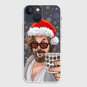 Чехол для iPhone 13 mini с принтом Лебовски Санта в Санкт-Петербурге,  |  | balls | big lebowski | bowling | film | happy christmas | movie | santa claus | skittles | большой лебовски | боулинг | дед мороз | кегли | кино | колпак | красная шапка | новый год | праздник | рождество | с новым годом | санта клаус