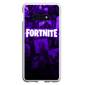 Чехол для Samsung S10E с принтом FORTNITE в Санкт-Петербурге, Силикон | Область печати: задняя сторона чехла, без боковых панелей | 2019 | armor | armour | cybersport | esport | fortnite | game | llama | logo | броня | игра | киберспорт | лама | симулятор строительства | строительство | фиолетовый | фирменные цвета | фортнайт