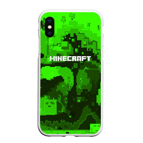 Чехол для iPhone XS Max матовый с принтом MINECRAFT в Санкт-Петербурге, Силикон | Область печати: задняя сторона чехла, без боковых панелей | blade | blocks | creeper | cubes | game | ken | minecraft | mobs | sword | игры | крипер | майн крафт | майнкрафт | моб