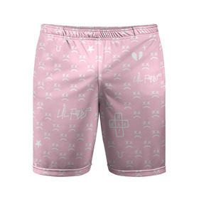 Мужские шорты спортивные с принтом Lil Peep pink pattern в Санкт-Петербурге,  |  | benz truck | girls | gustav ahr | heart | hip hop | lil | lil peep | look at the sky tonight | love | peep | rap | rose | лил | лилпип | паттерн | пип | рэп | хип хоп | эмо | эмо реп