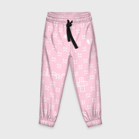 Детские брюки 3D с принтом Lil Peep pink pattern в Санкт-Петербурге, 100% полиэстер | манжеты по низу, эластичный пояс регулируется шнурком, по бокам два кармана без застежек, внутренняя часть кармана из мелкой сетки | benz truck | girls | gustav ahr | heart | hip hop | lil | lil peep | look at the sky tonight | love | peep | rap | rose | лил | лилпип | паттерн | пип | рэп | хип хоп | эмо | эмо реп