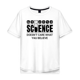 Мужская футболка хлопок Oversize с принтом Science (light) в Санкт-Петербурге, 100% хлопок | свободный крой, круглый ворот, “спинка” длиннее передней части | Тематика изображения на принте: science | атом | днк | измерение | исследование | медицина | микроскоп | наука | опыт | пробирка | студент | учёные