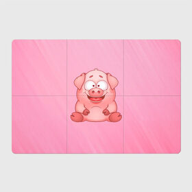 Магнитный плакат 3Х2 с принтом Милая веселая свинка в Санкт-Петербурге, Полимерный материал с магнитным слоем | 6 деталей размером 9*9 см | Тематика изображения на принте: 