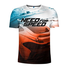 Мужская футболка 3D спортивная с принтом Need for Speed в Санкт-Петербурге, 100% полиэстер с улучшенными характеристиками | приталенный силуэт, круглая горловина, широкие плечи, сужается к линии бедра | need for speed | nfs | авто | вип | гонки | жажда скорости | класс | машины | симулятор | чемпион