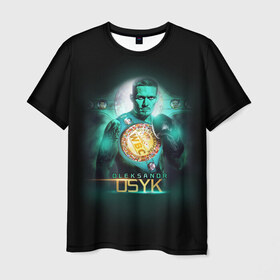 Мужская футболка 3D с принтом USYK в Санкт-Петербурге, 100% полиэфир | прямой крой, круглый вырез горловины, длина до линии бедер | usyk | wbc | боец | бокс | боксер | украина | усик | чемпион