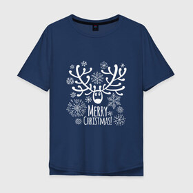 Мужская футболка хлопок Oversize с принтом Merry Christmas в Санкт-Петербурге, 100% хлопок | свободный крой, круглый ворот, “спинка” длиннее передней части | 2019 | дед мороз | дом | елка | желание | животные | зима | кабан | милый | мороз | настроение | новый год | пеппа | подарок | позитив | поросенок | праздник | радость | рождество | санта клаус | свинка