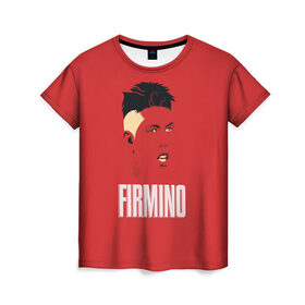 Женская футболка 3D с принтом Firmino в Санкт-Петербурге, 100% полиэфир ( синтетическое хлопкоподобное полотно) | прямой крой, круглый вырез горловины, длина до линии бедер | firmino | lfc | liverpool | liverpool fc | mane | shaqiri | ливерпуль | фирмино | фк | футбол | футбольный клуб англии | шакири