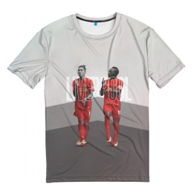 Мужская футболка 3D с принтом Liverpool в Санкт-Петербурге, 100% полиэфир | прямой крой, круглый вырез горловины, длина до линии бедер | firmino | lfc | liverpool | liverpool fc | mane | shaqiri | ливерпуль | фирмино | фк | футбол | футбольный клуб англии | шакири