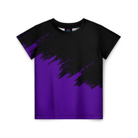 Детская футболка 3D с принтом КРАСКА И НИЧЕГО ЛИШНЕГО! в Санкт-Петербурге, 100% гипоаллергенный полиэфир | прямой крой, круглый вырез горловины, длина до линии бедер, чуть спущенное плечо, ткань немного тянется | color | dirty | purple | texture | yellow.paints | брызги | брызги красок | желтый | краски | текстура | фиолетовый