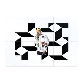 Магнитный плакат 3Х2 с принтом Элджей в Санкт-Петербурге, Полимерный материал с магнитным слоем | 6 деталей размером 9*9 см | 3d | sayonara boy | группа | квадратики | кубики | лого | логотип | морген | музыка | русский реп | сайонара | элджей