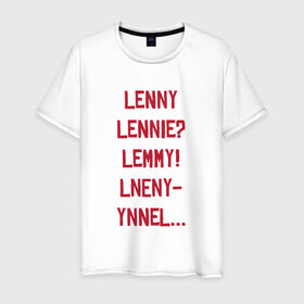 Мужская футболка хлопок с принтом Lenny в Санкт-Петербурге, 100% хлопок | прямой крой, круглый вырез горловины, длина до линии бедер, слегка спущенное плечо. | red dead redemption 2 | в баре | ленни | миссия | напились | прикол | рдр | рдр2 | шутка
