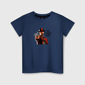 Детская футболка хлопок с принтом Alright boy в Санкт-Петербурге, 100% хлопок | круглый вырез горловины, полуприлегающий силуэт, длина до линии бедер | rdr2 | red dead redemption 2 | артур | морган | прикол | рдр | рдр2 | шутка