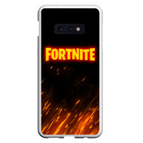 Чехол для Samsung S10E с принтом FORTNITE FIRE в Санкт-Петербурге, Силикон | Область печати: задняя сторона чехла, без боковых панелей | 2019 | armor | armour | cybersport | esport | fire | fortnite | game | llama | logo | броня | игра | киберспорт | лама | симулятор строительства | строительство | фиолетовый | фирменные цвета | фортнайт