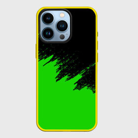 Чехол для iPhone 13 Pro с принтом КРАСКА И НИЧЕГО ЛИШНЕГО в Санкт-Петербурге,  |  | color | dirty | green | texture | yellow.paints | брызги | брызги красок | желтый | зеленый | краски | текстура