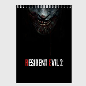 Скетчбук с принтом Resident Evil 2 в Санкт-Петербурге, 100% бумага
 | 48 листов, плотность листов — 100 г/м2, плотность картонной обложки — 250 г/м2. Листы скреплены сверху удобной пружинной спиралью | 2 | 2019 | dark | evil | game | horror | resident | zombie | зомби | зубы | игра | кровь | лого | обитель зла | ужас