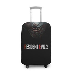 Чехол для чемодана 3D с принтом Resident Evil 2 в Санкт-Петербурге, 86% полиэфир, 14% спандекс | двустороннее нанесение принта, прорези для ручек и колес | 2 | 2019 | dark | evil | game | horror | resident | zombie | зомби | зубы | игра | кровь | лого | обитель зла | ужас