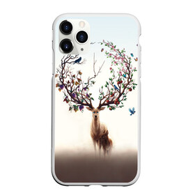 Чехол для iPhone 11 Pro Max матовый с принтом Олень с ветвями вместо рог в Санкт-Петербурге, Силикон |  | бабочка | волшебство | деревья | лес | листья | оленёнок | природа | птица | сказка | фрукты | цветы