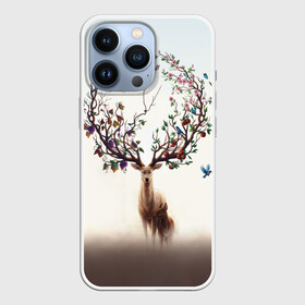 Чехол для iPhone 13 Pro с принтом Олень с ветвями вместо рог в Санкт-Петербурге,  |  | бабочка | волшебство | деревья | лес | листья | оленёнок | природа | птица | сказка | фрукты | цветы