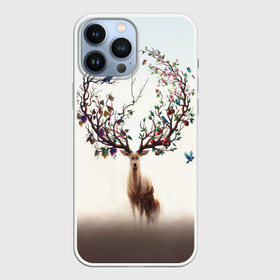Чехол для iPhone 13 Pro Max с принтом Олень с ветвями вместо рог в Санкт-Петербурге,  |  | бабочка | волшебство | деревья | лес | листья | оленёнок | природа | птица | сказка | фрукты | цветы