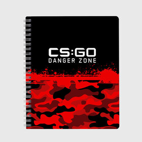 Тетрадь с принтом CSGO - Danger Zone в Санкт-Петербурге, 100% бумага | 48 листов, плотность листов — 60 г/м2, плотность картонной обложки — 250 г/м2. Листы скреплены сбоку удобной пружинной спиралью. Уголки страниц и обложки скругленные. Цвет линий — светло-серый
 | Тематика изображения на принте: asiimov | beast | counter | counter strike | counterstrike | cs go | cs:go | csgo | danger | global | hyper | offensive | strike | zone | азимов | гоу | контер | контр | контра | контрстрайк | страйк | сы пщ