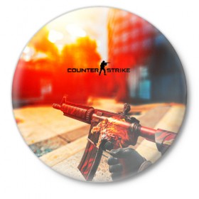 Значок с принтом Counter Strike в Санкт-Петербурге,  металл | круглая форма, металлическая застежка в виде булавки | 