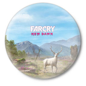 Значок с принтом Far Cry New Dawn в Санкт-Петербурге,  металл | круглая форма, металлическая застежка в виде булавки | action adventure | county | cry | dawn | far | farcry | highwaymen | hope | lo | mickey | montana | new | newdawn | sisters | twin | близнецы | боевик | лу | микки | приключение | хайвеймен