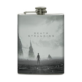 Фляга с принтом DEATH STRANDING в Санкт-Петербурге, металлический корпус | емкость 0,22 л, размер 125 х 94 мм. Виниловая наклейка запечатывается полностью | Тематика изображения на принте: bridges | death stranding | game | hideo kojima | kojima productions | man | norman reedus | scar | sony interactive entertainment | suit | tie | игры | кодзима