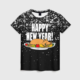 Женская футболка 3D с принтом Happy New Year! в Санкт-Петербурге, 100% полиэфир ( синтетическое хлопкоподобное полотно) | прямой крой, круглый вырез горловины, длина до линии бедер | Тематика изображения на принте: 2019




  | food | happy new year | merry christmas | pig | еда | новый год | рождество | свинья