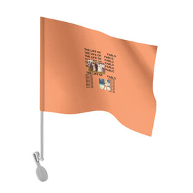 Флаг для автомобиля с принтом Kanye West PABLO в Санкт-Петербурге, 100% полиэстер | Размер: 30*21 см | kanye | kanye west | yandhi | кани | кани вест | кани вэст | янди