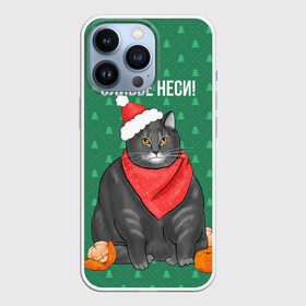 Чехол для iPhone 13 Pro с принтом Кот хочет кушот в Санкт-Петербурге,  |  | кот | кушот | новый год | оливье | толстый кот